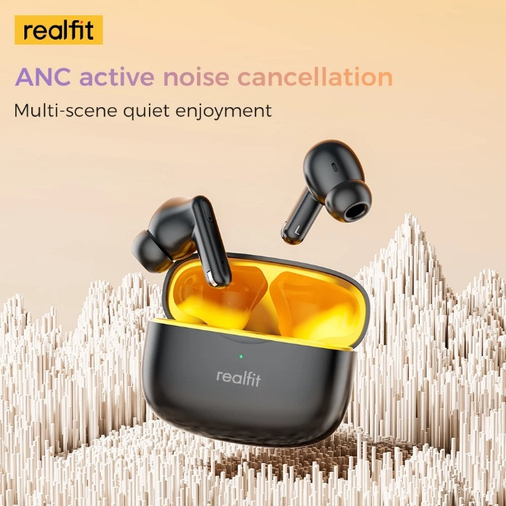 Realfit F3 ANC Bluetooth Earphone -38dB Noise Cancelling Tws Earbuds with Mic Supber Sound Quality